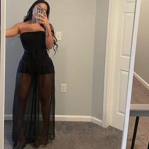 Mesh black jumpsuit